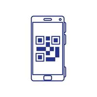 smartphone with code qr scan vector