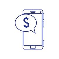 smartphone and speech bubble with dollar symbol vector