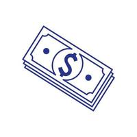 stack of bills dollar isolated icon vector