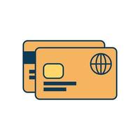 Tarjetas de crédito icono aislado electrónico vector