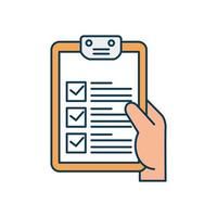 hand and clipboard with paper document isolated icon vector