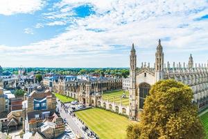 Un alto ángulo de vista de la ciudad de Cambridge, Reino Unido foto