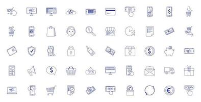 bundle of ecommerce set icons vector