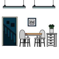 house place dining room scene vector