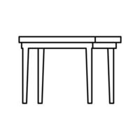 table wooden furniture isolated icon vector