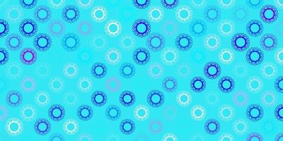 Light pink blue vector pattern with coronavirus elements