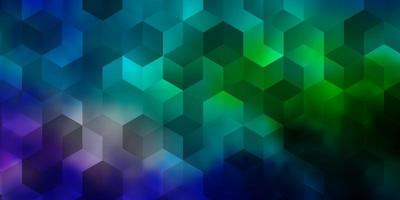 Light Blue Green vector background with set of hexagons