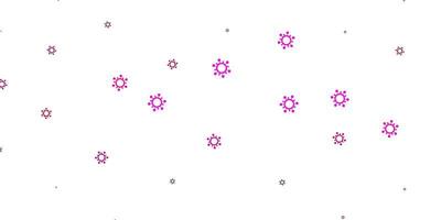 patrón de vector rosa claro con elementos de coronavirus