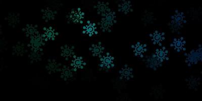 Dark green vector backdrop with virus symbols