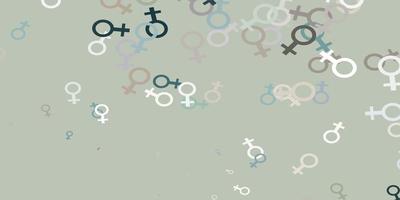 Light Gray vector pattern with feminism elements