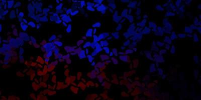 Dark blue red vector background with random forms