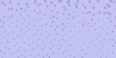 Light blue vector doodle texture with flowers