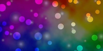 Light Multicolor vector backdrop with circles stars