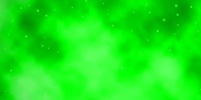 textura de vector verde claro con hermosas estrellas