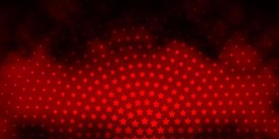 Dark Orange vector background with colorful stars