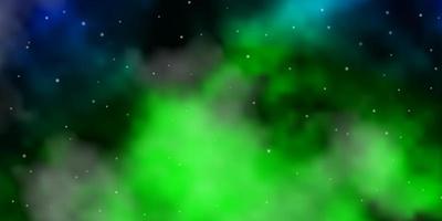 diseño de vector verde azul claro con estrellas brillantes