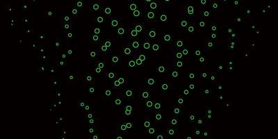 Dark Green vector pattern with circles