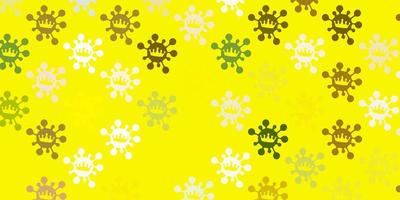 Light green yellow vector background with covid19 symbols