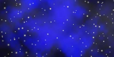 Dark BLUE vector background with colorful stars