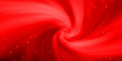 Light Red vector background with colorful stars