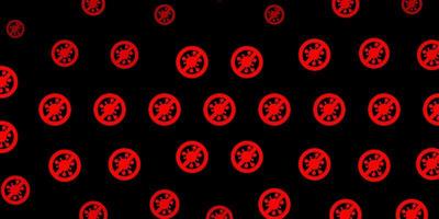 Dark Red vector backdrop with virus symbols