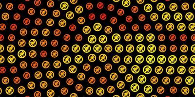 Dark Yellow vector pattern with coronavirus elements