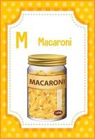 Alphabet flashcard with letter M for Macaroni vector