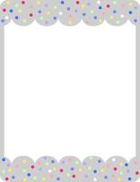 Empty grey curl frame banner template vector