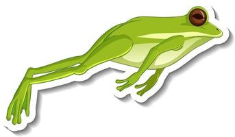 una plantilla de pegatina con una rana verde saltando aislado
