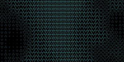 Dark Green vector background with lines triangles