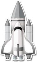 Sticker template with spaceship isolated vector
