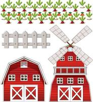 Farm element set isolated on white background vector