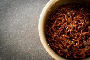 Korean black spaghetti or instant noodle with roasted chajung sauce
