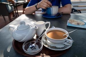 Traditional tea in Wilhelmshaven in Germany photo