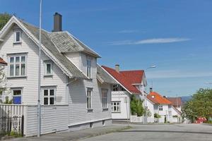 Casas de madera tradicionales en Gamle, Stavanger, Noruega foto