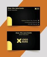 professional black and golden business card template  design vector