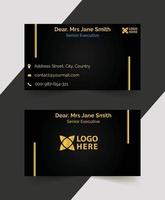 Modern black and golden business card template  design vector