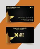 professional black and golden business card template  design vector