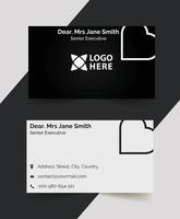 black and white business card template design vector