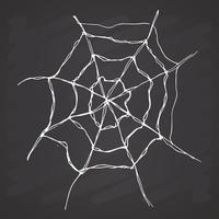 Tela de araña dibujada a mano ilustración de vector de web bosquejado aislado sobre fondo blanco