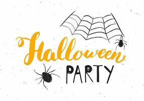 Halloween greeting card. Lettering calligraphy sign and hand drawn elements, party invitation or holiday banner design vector illustration