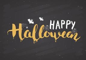 tarjeta de felicitación de halloween. Letrero de caligrafía de letras y elementos dibujados a mano, invitación a una fiesta o diseño de banner de vacaciones ilustración vectorial vector