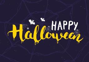 tarjeta de felicitación de halloween. Letrero de caligrafía de letras y elementos dibujados a mano, invitación a una fiesta o diseño de banner de vacaciones ilustración vectorial vector