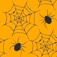 Spider web seamless pattern vector illustration. Hand drawn sketched web background