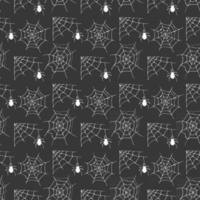 Spider web seamless pattern vector illustration. Hand drawn sketched web background