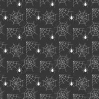 Spider web seamless pattern vector illustration. Hand drawn sketched web background