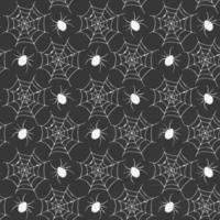 Spider web seamless pattern vector illustration. Hand drawn sketched web background