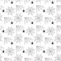 Spider web seamless pattern vector illustration. Hand drawn sketched web background