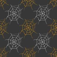 Spider web seamless pattern vector illustration. Hand drawn sketched web background