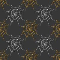 Spider web seamless pattern vector illustration. Hand drawn sketched web background